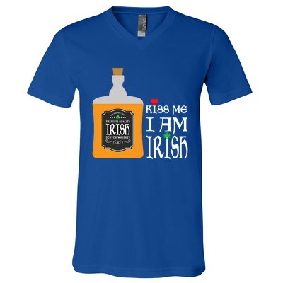 Kiss Me I Am Irish Whiskey Ing Team Saint Patricks Day Great Gift V-Neck T-Shirt