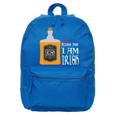 Kiss Me I Am Irish Whiskey Ing Team Saint Patricks Day Great Gift 16 in Basic Backpack