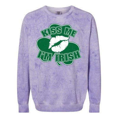 Kiss Me I'm Irish Lips Colorblast Crewneck Sweatshirt