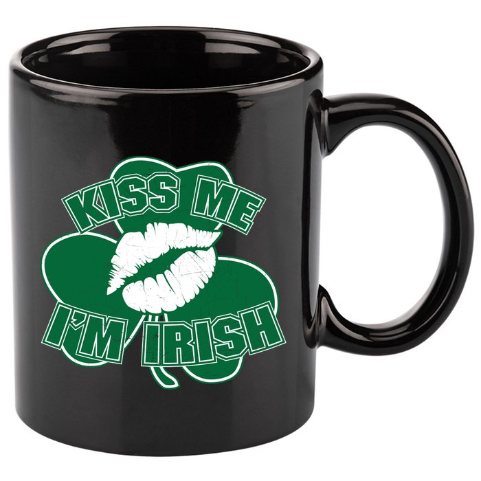 Kiss Me I'm Irish Lips 11oz C Handle Ceramic Mug