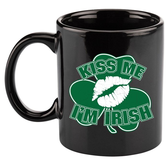 Kiss Me I'm Irish Lips 11oz C Handle Ceramic Mug
