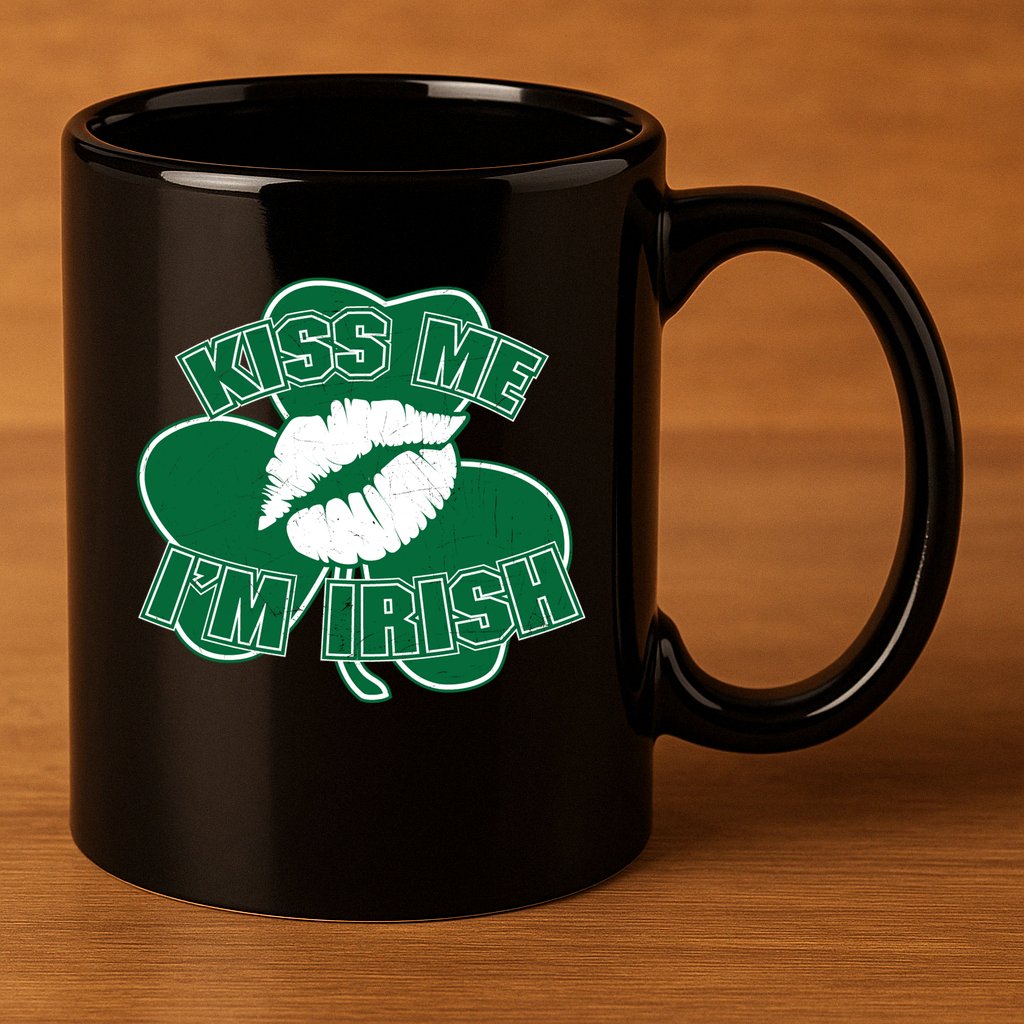 Kiss Me I'm Irish Lips 11oz C Handle Ceramic Mug
