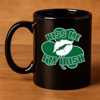 Kiss Me I'm Irish Lips 11oz C Handle Ceramic Mug