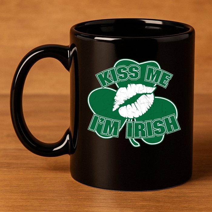 Kiss Me I'm Irish Lips 11oz C Handle Ceramic Mug