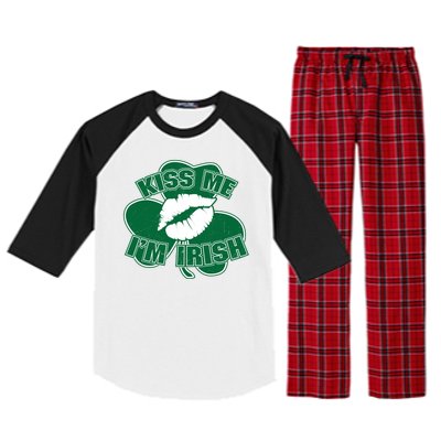 Kiss Me I'm Irish Lips Raglan Sleeve Pajama Set