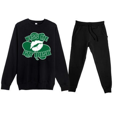 Kiss Me I'm Irish Lips Premium Crewneck Sweatsuit Set