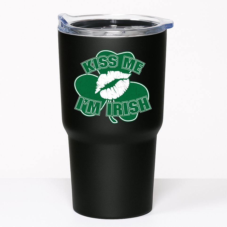 Kiss Me I'm Irish Lips Tumbler