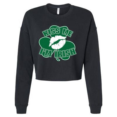 Kiss Me I'm Irish Lips Cropped Pullover Crew