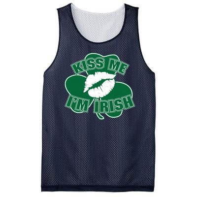 Kiss Me I'm Irish Lips Mesh Reversible Basketball Jersey Tank