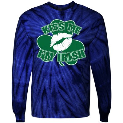 Kiss Me I'm Irish Lips Tie-Dye Long Sleeve Shirt