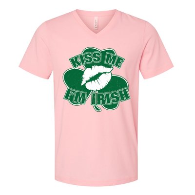 Kiss Me I'm Irish Lips V-Neck T-Shirt