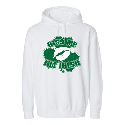 Kiss Me I'm Irish Lips Garment-Dyed Fleece Hoodie