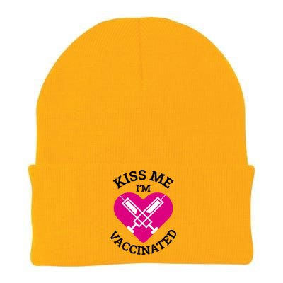 Kiss Me I'm Vaccinated Knit Cap Winter Beanie