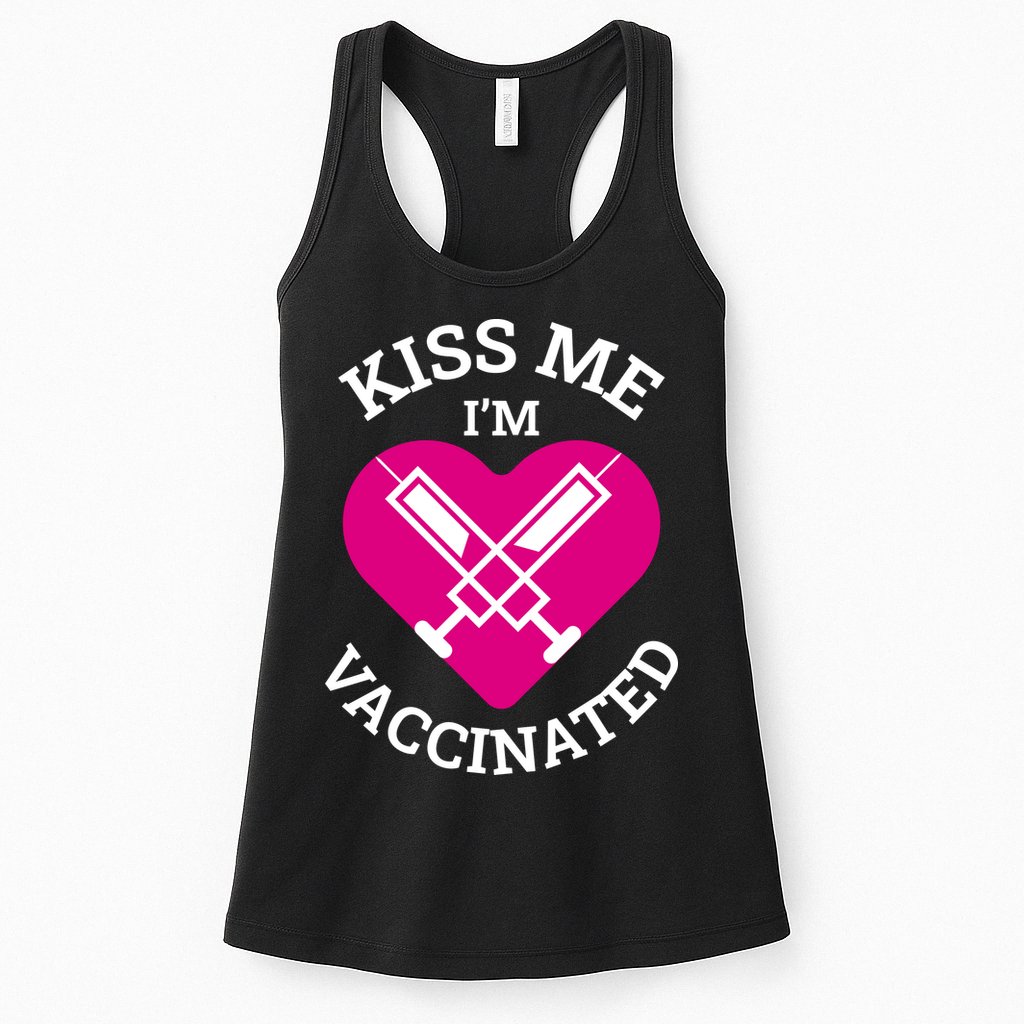 Kiss Me I'm Vaccinated Womens Tank Top