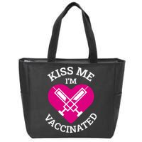 Kiss Me I'm Vaccinated Zip Tote Bag