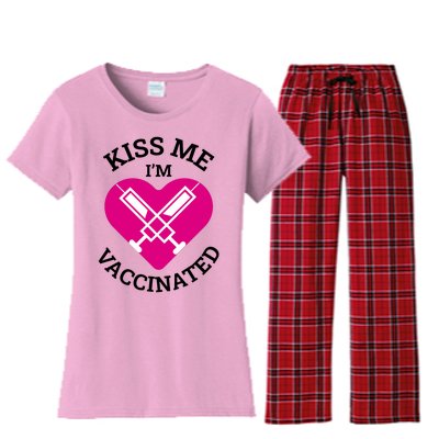 Kiss Me I'm Vaccinated Women's Flannel Pajama Set