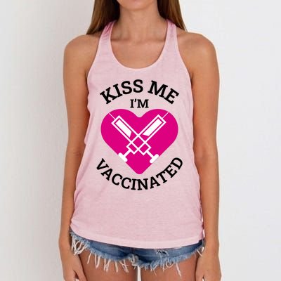 Kiss Me I'm Vaccinated Women's Knotted Racerback Tank