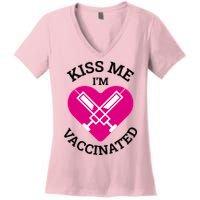 Kiss Me I'm Vaccinated Women's V-Neck T-Shirt