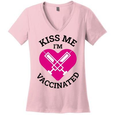 Kiss Me I'm Vaccinated Women's V-Neck T-Shirt