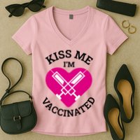 Kiss Me I'm Vaccinated Women's V-Neck T-Shirt