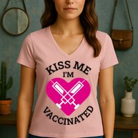 Kiss Me I'm Vaccinated Women's V-Neck T-Shirt