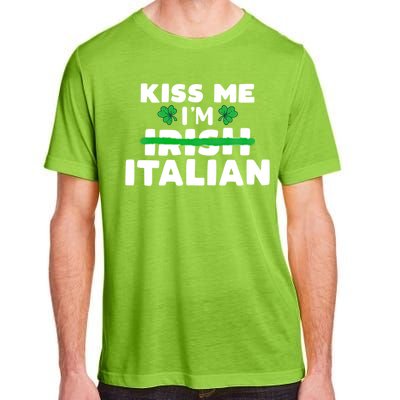 Kiss Me I'm Irish Italian Patriotic St Patricks Day Humor Gift Adult ChromaSoft Performance T-Shirt