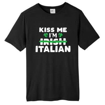 Kiss Me I'm Irish Italian Patriotic St Patricks Day Humor Gift Tall Fusion ChromaSoft Performance T-Shirt