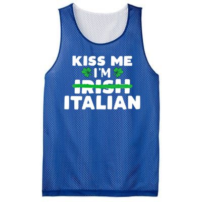 Kiss Me I'm Irish Italian Patriotic St Patricks Day Humor Gift Mesh Reversible Basketball Jersey Tank