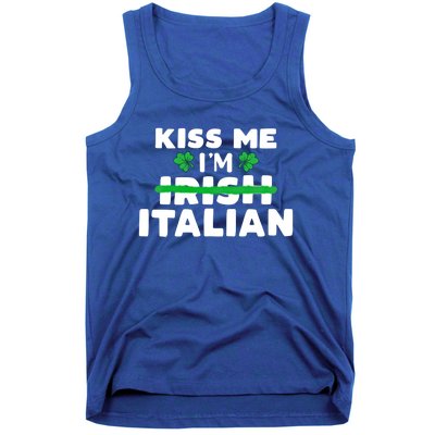 Kiss Me I'm Irish Italian Patriotic St Patricks Day Humor Gift Tank Top