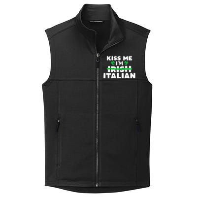 Kiss Me I'm Irish Italian Patriotic St Patricks Day Humor Gift Collective Smooth Fleece Vest