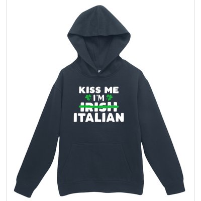 Kiss Me I'm Irish Italian Patriotic St Patricks Day Humor Gift Urban Pullover Hoodie