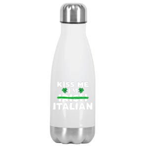 Kiss Me I'm Irish Italian Patriotic St Patricks Day Humor Gift Stainless Steel Insulated Water Bottle