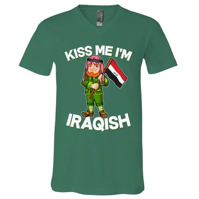 Kiss Me I'm Iraqish V-Neck T-Shirt