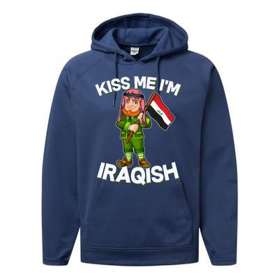 Kiss Me I'm Iraqish Performance Fleece Hoodie