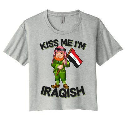 Kiss Me I'm Iraqish Women's Crop Top Tee