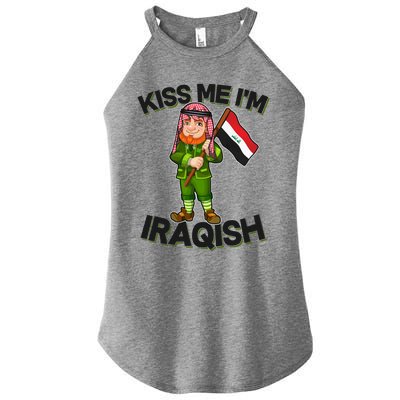 Kiss Me I'm Iraqish Women’s Perfect Tri Rocker Tank