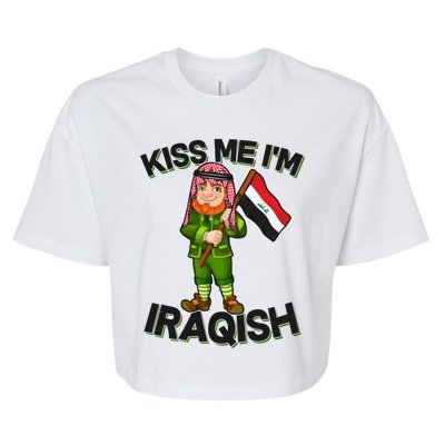 Kiss Me I'm Iraqish Bella+Canvas Jersey Crop Tee