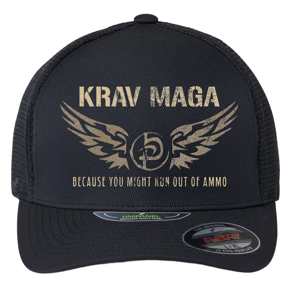 Krav Maga Israeli Military Close Combat System Flexfit Unipanel Trucker Cap
