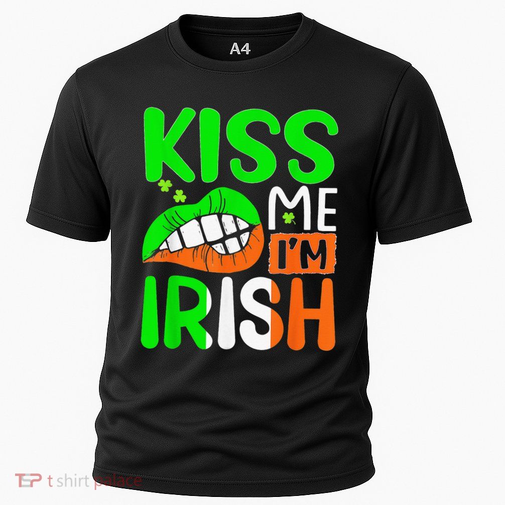 Kissing Me I'm Irish Funny St Patrick's Day Shamrock Performance Shirt