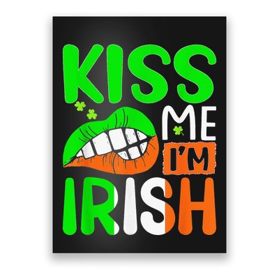Kissing Me I'm Irish Funny St Patrick's Day Shamrock Poster