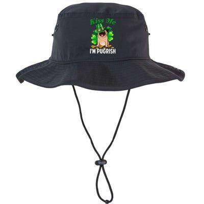 Kiss Me Im Pugrish Funny Saint Patricks Day Pug Irish Clover Bucket Hat
