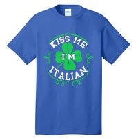 Kiss Me I'm Italian St Patricks Day Funny Shamrock Flag Cute Gift Tall T-Shirt