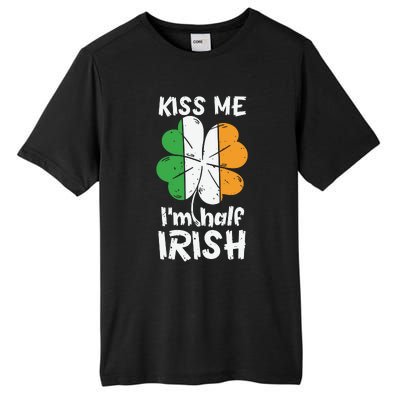 Kiss Me I'm Half Irish Funny St Patricks Day Tall Fusion ChromaSoft Performance T-Shirt