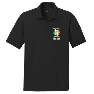 Kiss Me I'm Half Irish Funny St Patricks Day PosiCharge RacerMesh Polo