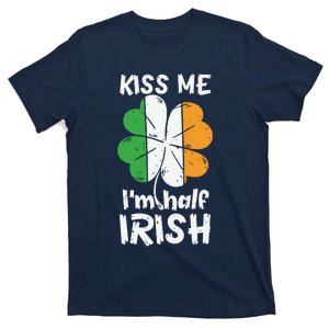 Kiss Me I'm Half Irish Funny St Patricks Day T-Shirt