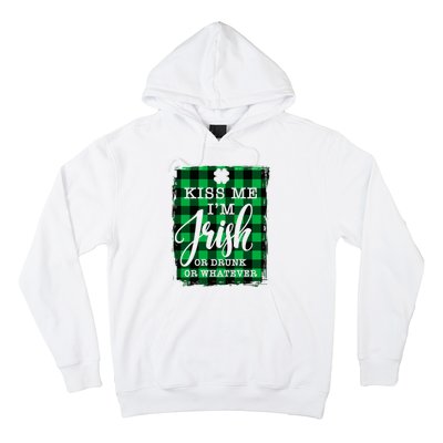 Kiss Me I'm Irish Funny St Paddy's Plaid Hoodie