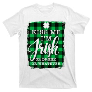 Kiss Me I'm Irish Funny St Paddy's Plaid T-Shirt