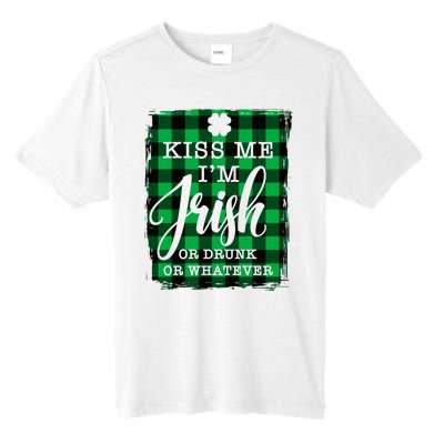 Kiss Me I'm Irish Funny St Paddy's Plaid Tall Fusion ChromaSoft Performance T-Shirt