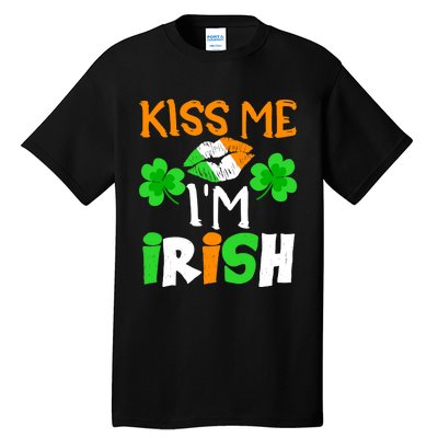 KISS ME I’M IRISH Lucky St. Patrick's Day Funny Tall T-Shirt