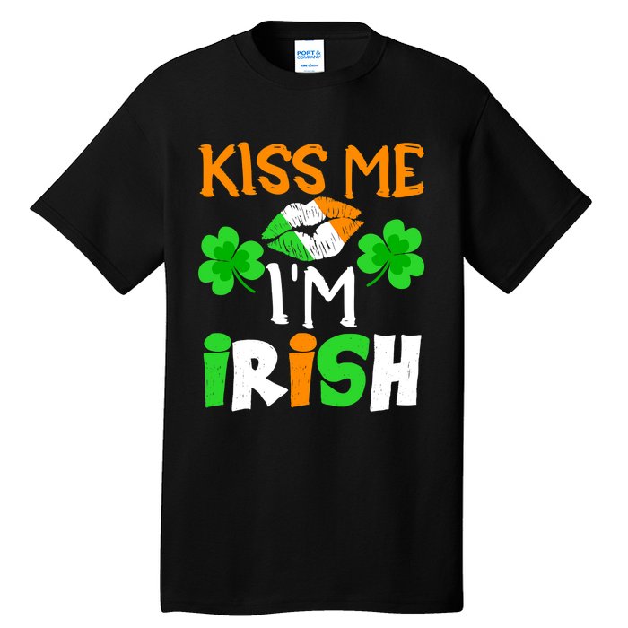 KISS ME I’M IRISH Lucky St. Patrick's Day Funny Tall T-Shirt